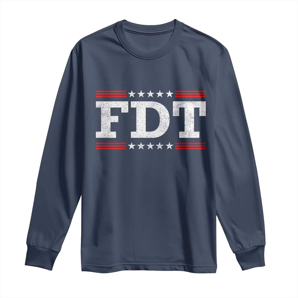 FDT Long Sleeve Shirt Resistance Resist Tyranny Support TS10 Navy Print Your Wear