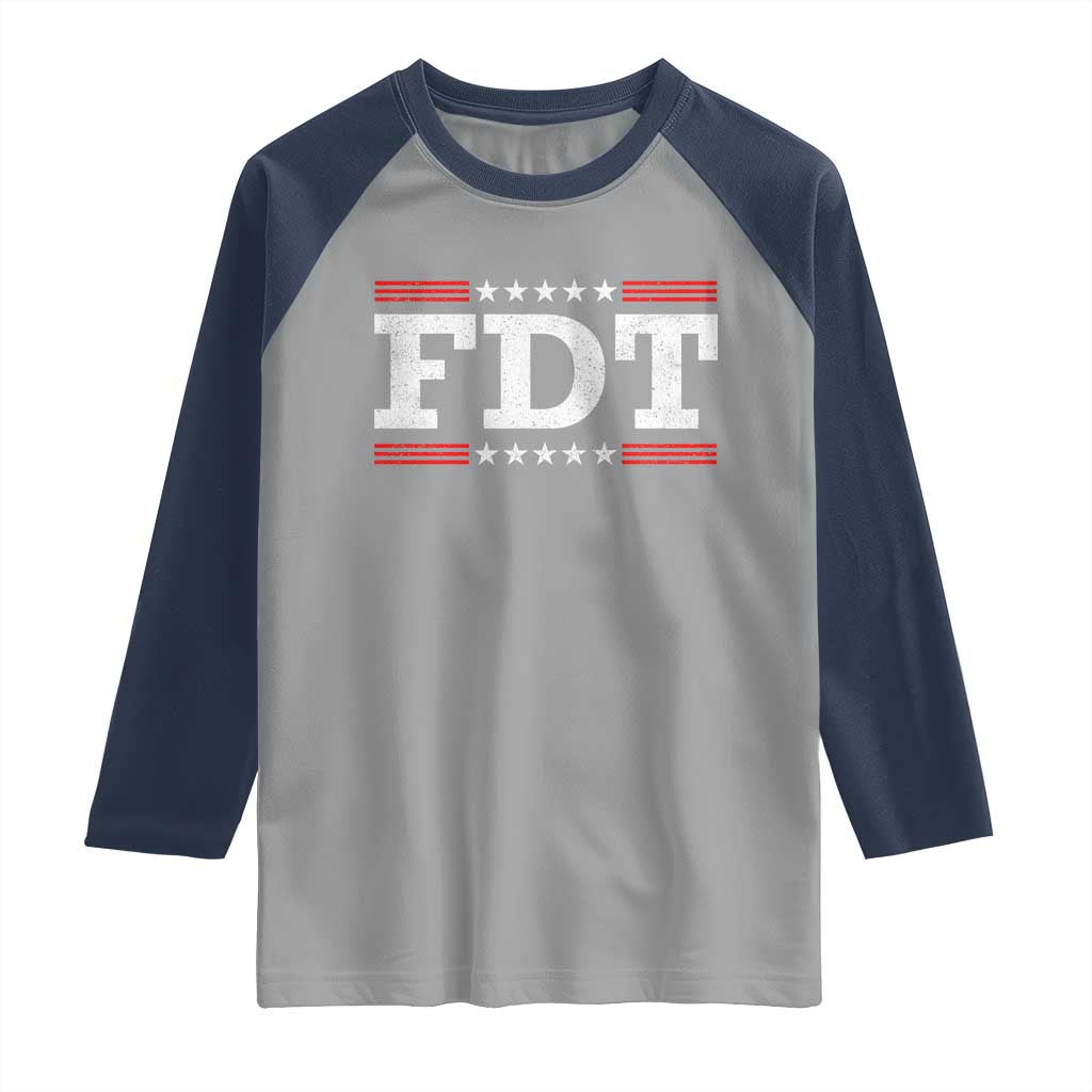 FDT Raglan Shirt Resistance Resist Tyranny Support TS10 Sport Gray Navy Print Your Wear