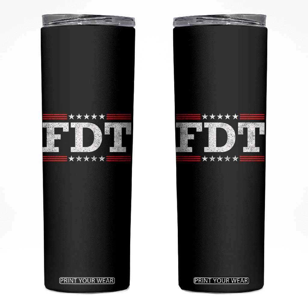 FDT Skinny Tumbler Resistance Resist Tyranny Support TS10 Black Print Your Wear