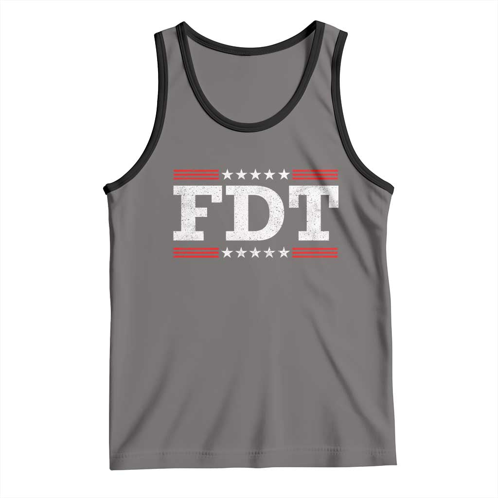 FDT Tank Top Resistance Resist Tyranny Support TS10 Deep Heather Black Print Your Wear