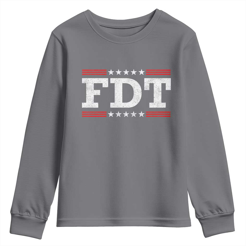 FDT Youth Sweatshirt Resistance Resist Tyranny Support TS10 Charcoal Print Your Wear