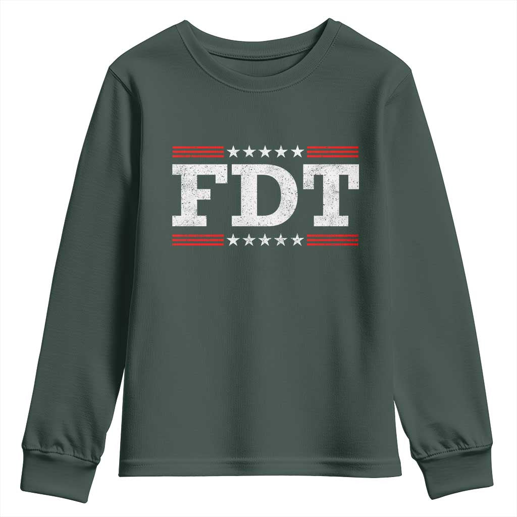 FDT Youth Sweatshirt Resistance Resist Tyranny Support TS10 Dark Forest Green Print Your Wear