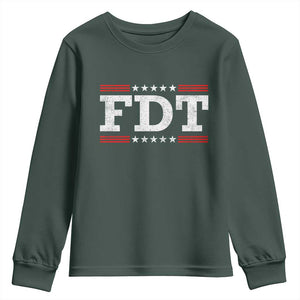 FDT Youth Sweatshirt Resistance Resist Tyranny Support TS10 Dark Forest Green Print Your Wear