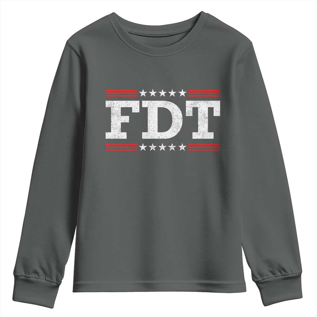 FDT Youth Sweatshirt Resistance Resist Tyranny Support TS10 Dark Heather Print Your Wear