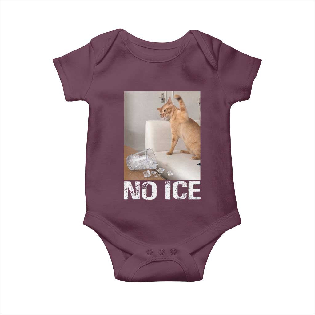 Funny Cat Meme No Ice Baby Onesie Subtle FDT Political Satire Satirical Humor TS10 Maroon Print Your Wear