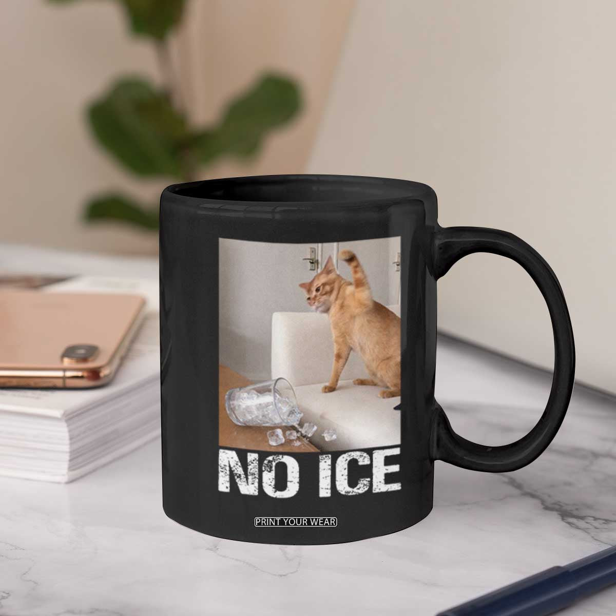 Funny Cat Meme No Ice Coffee Mug Subtle FDT Political Satire Satirical Humor TS10 Print Your Wear