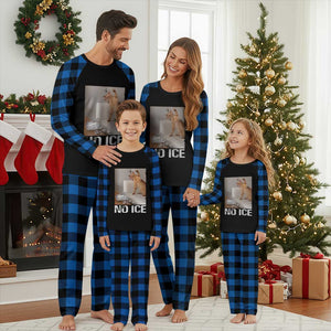 Funny Cat Meme No Ice Plaid Pajama Set Subtle FDT Political Satire Satirical Humor TS10 Blue Plaid Print Your Wear