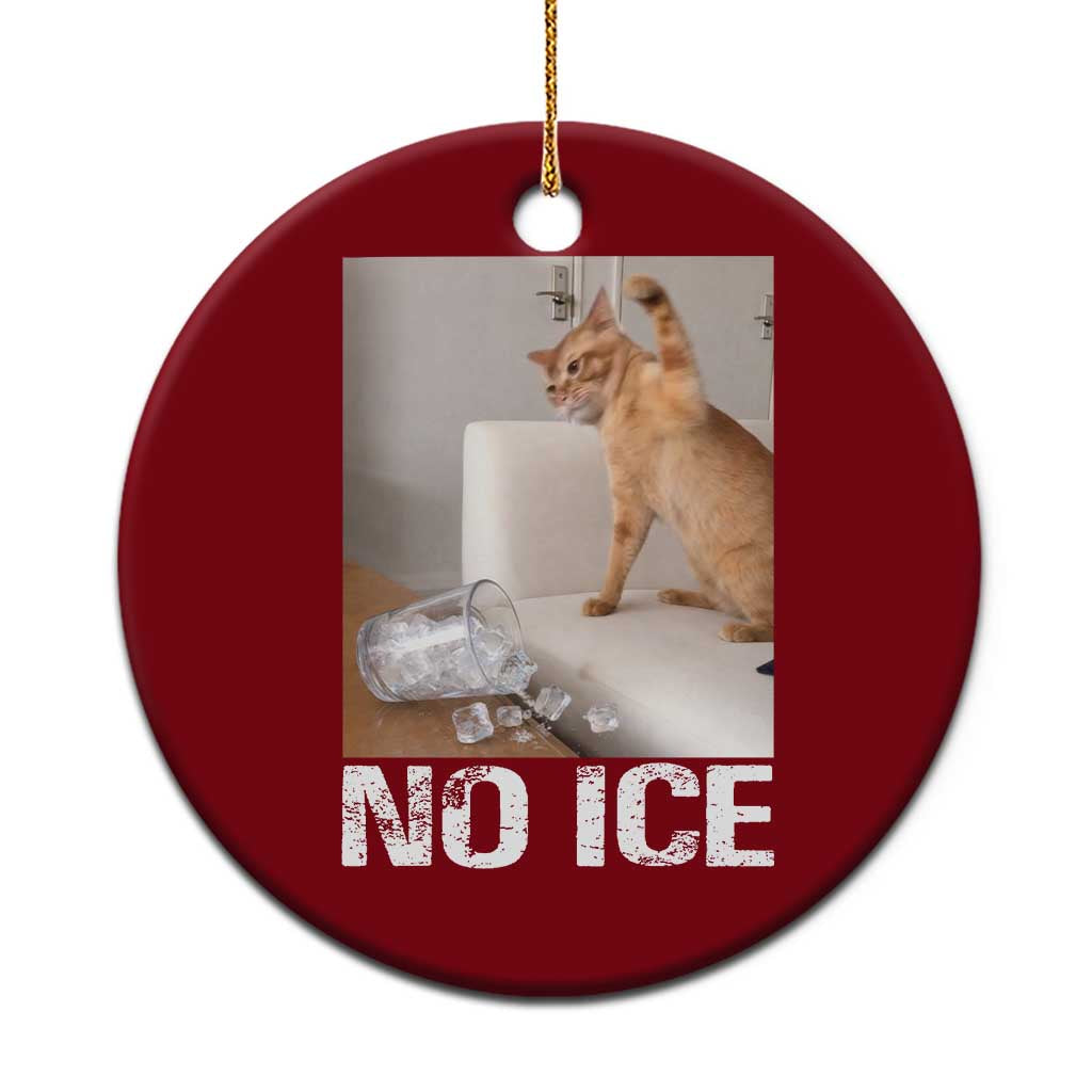 Funny Cat Meme No Ice Ceramic Ornament Subtle FDT Political Satire Satirical Humor TS10 1pc Red Print Your Wear