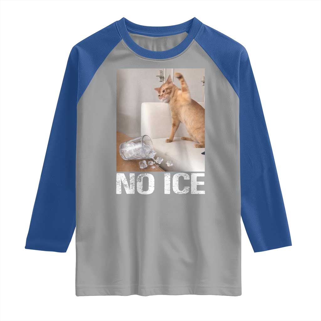 Funny Cat Meme No Ice Raglan Shirt Subtle FDT Political Satire Satirical Humor TS10 Sport Gray Royal Print Your Wear