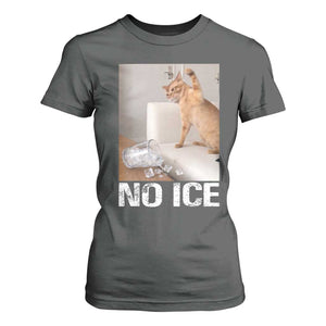 Funny Cat Meme No Ice T Shirt For Women Subtle FDT Political Satire Satirical Humor TS10 Dark Heather Print Your Wear