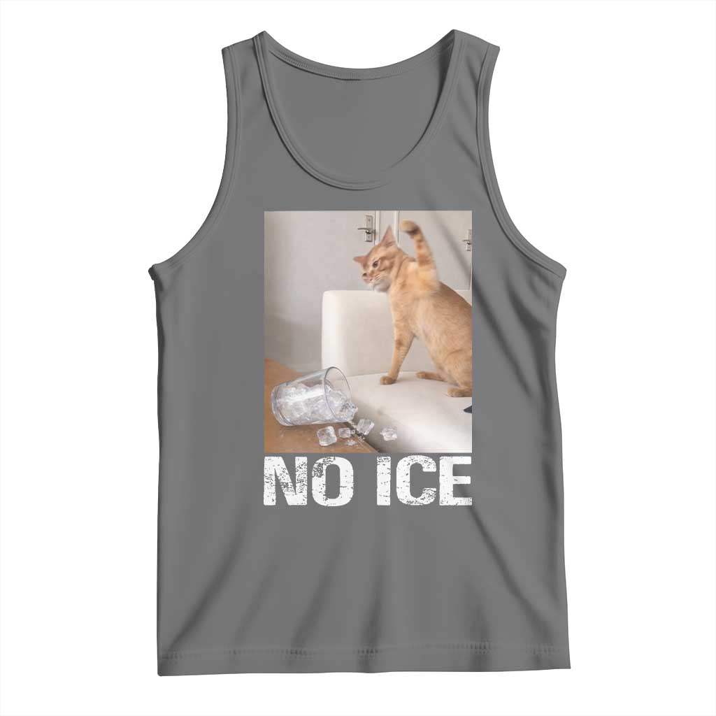 Funny Cat Meme No Ice Tank Top Subtle FDT Political Satire Satirical Humor TS10 Black Heather Print Your Wear