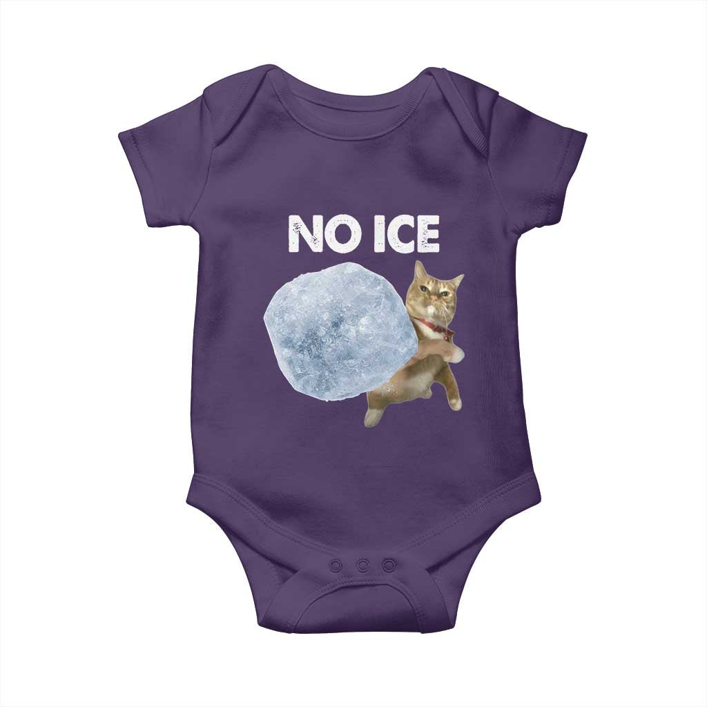 No Ice Baby Onesie Funny Cat Meme Subtle FDT Political Satire TS10 Purple Print Your Wear