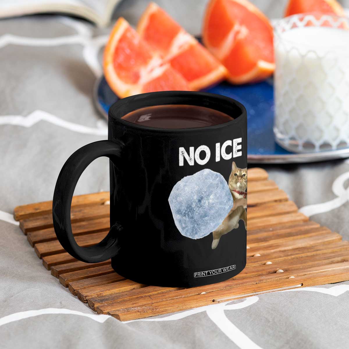 No Ice Coffee Mug Funny Cat Meme Subtle FDT Political Satire TS10 Print Your Wear