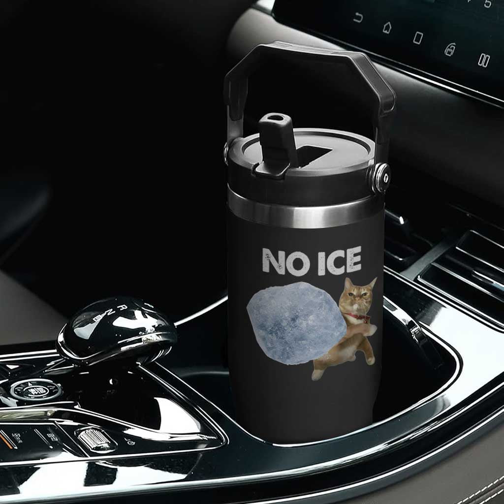 No Ice Flip Straw Tumbler Funny Cat Meme Subtle FDT Political Satire TS10 Print Your Wear