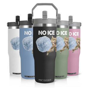 No Ice Flip Straw Tumbler Funny Cat Meme Subtle FDT Political Satire TS10 Print Your Wear