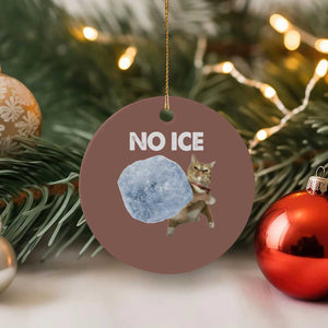 No Ice Ceramic Ornament Funny Cat Meme Subtle FDT Political Satire TS10 1pc Mocha Print Your Wear