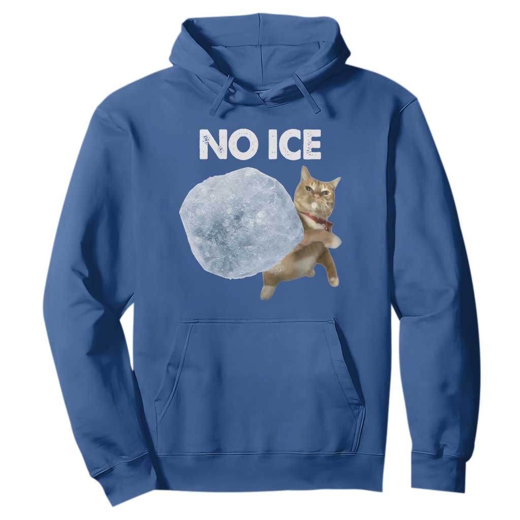 No Ice Hoodie Funny Cat Meme Subtle FDT Political Satire TS10 Royal Blue Print Your Wear