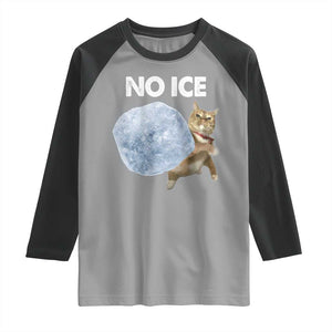 No Ice Raglan Shirt Funny Cat Meme Subtle FDT Political Satire TS10 Sport Gray Black Print Your Wear