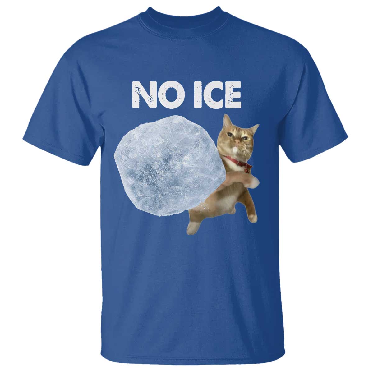 No Ice T Shirt Funny Cat Meme Subtle FDT Political Satire TS10 Royal Blue Print Your Wear