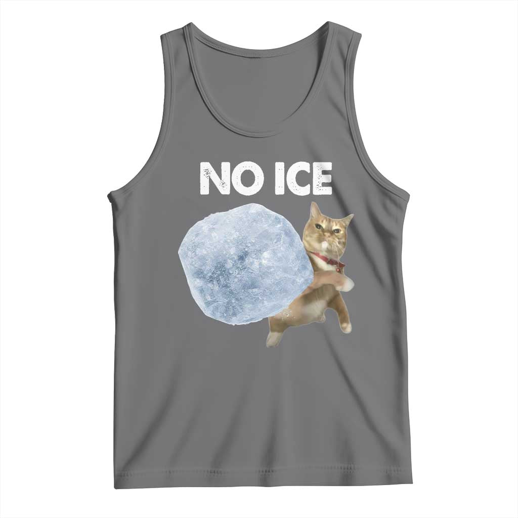 No Ice Tank Top Funny Cat Meme Subtle FDT Political Satire TS10 Black Heather Print Your Wear