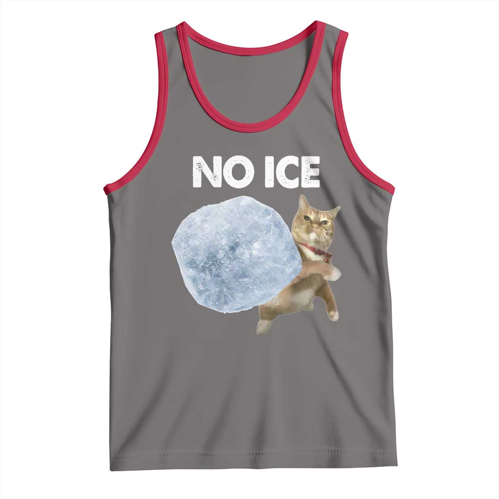 No Ice Tank Top Funny Cat Meme Subtle FDT Political Satire TS10 Deep Heather Red Print Your Wear