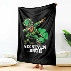 St Patricks Day Six Seven Bruh Throw Blanket Leprechaun 67 Meme Irish Ireland Lucky Shamrocks TS10 Print Your Wear