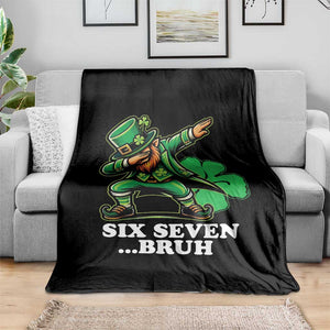 St Patricks Day Six Seven Bruh Throw Blanket Leprechaun 67 Meme Irish Ireland Lucky Shamrocks TS10 Print Your Wear