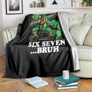St Patricks Day Six Seven Bruh Throw Blanket Leprechaun 67 Meme Irish Ireland Lucky Shamrocks TS10 Print Your Wear