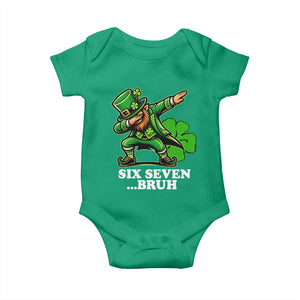 St Patricks Day Six Seven Bruh Baby Onesie Leprechaun 67 Meme Irish Ireland Lucky Shamrocks TS10 Irish Green Print Your Wear