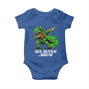 St Patricks Day Six Seven Bruh Baby Onesie Leprechaun 67 Meme Irish Ireland Lucky Shamrocks TS10 Royal Blue Print Your Wear