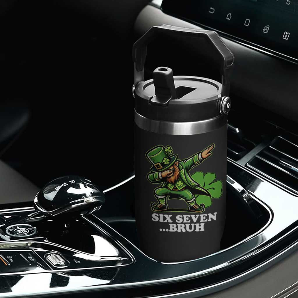 St Patricks Day Six Seven Bruh Flip Straw Tumbler Leprechaun 67 Meme Irish Ireland Lucky Shamrocks TS10 Print Your Wear