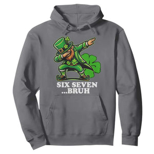 St Patricks Day Six Seven Bruh Hoodie Leprechaun 67 Meme Irish Ireland Lucky Shamrocks TS10 Charcoal Print Your Wear