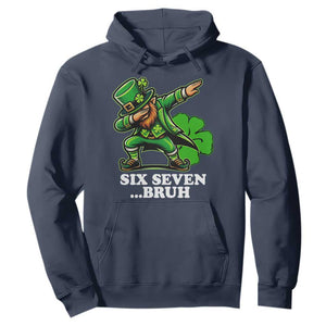 St Patricks Day Six Seven Bruh Hoodie Leprechaun 67 Meme Irish Ireland Lucky Shamrocks TS10 Navy Print Your Wear