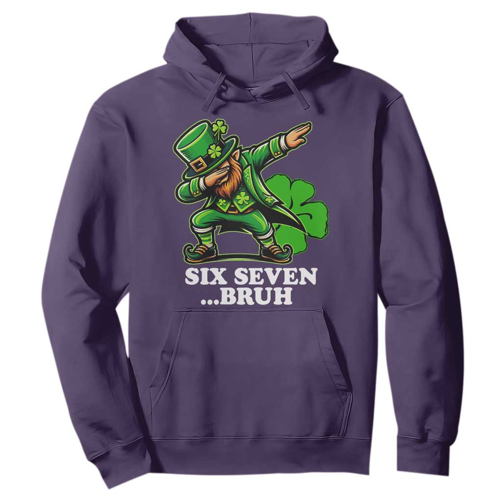 St Patricks Day Six Seven Bruh Hoodie Leprechaun 67 Meme Irish Ireland Lucky Shamrocks TS10 Purple Print Your Wear