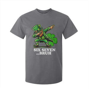 St Patricks Day Six Seven Bruh T Shirt For Kid Leprechaun 67 Meme Irish Ireland Lucky Shamrocks TS10 Charcoal Print Your Wear