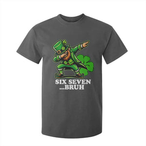 St Patricks Day Six Seven Bruh T Shirt For Kid Leprechaun 67 Meme Irish Ireland Lucky Shamrocks TS10 Dark Heather Print Your Wear