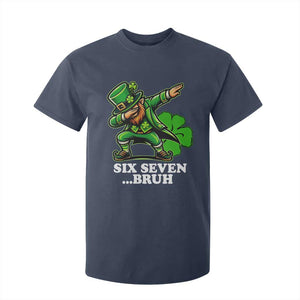 St Patricks Day Six Seven Bruh T Shirt For Kid Leprechaun 67 Meme Irish Ireland Lucky Shamrocks TS10 Navy Print Your Wear