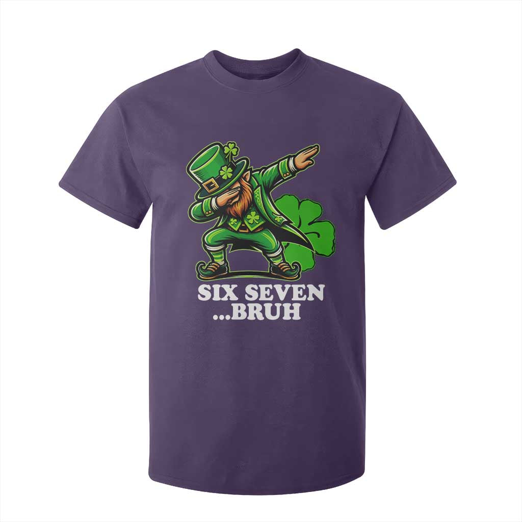 St Patricks Day Six Seven Bruh T Shirt For Kid Leprechaun 67 Meme Irish Ireland Lucky Shamrocks TS10 Purple Print Your Wear