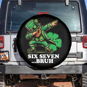St Patricks Day Six Seven Bruh Spare Tire Cover Leprechaun 67 Meme Irish Ireland Lucky Shamrocks TS10 No hole Black Print Your Wear