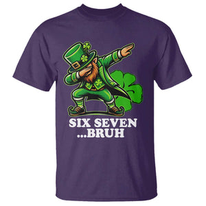 St Patricks Day Six Seven Bruh T Shirt Leprechaun 67 Meme Irish Ireland Lucky Shamrocks TS10 Purple Print Your Wear