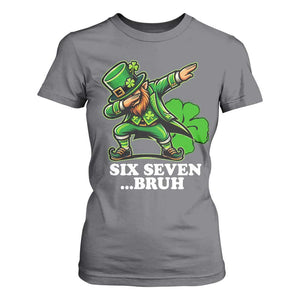 St Patricks Day Six Seven Bruh T Shirt For Women Leprechaun 67 Meme Irish Ireland Lucky Shamrocks TS10 Charcoal Print Your Wear