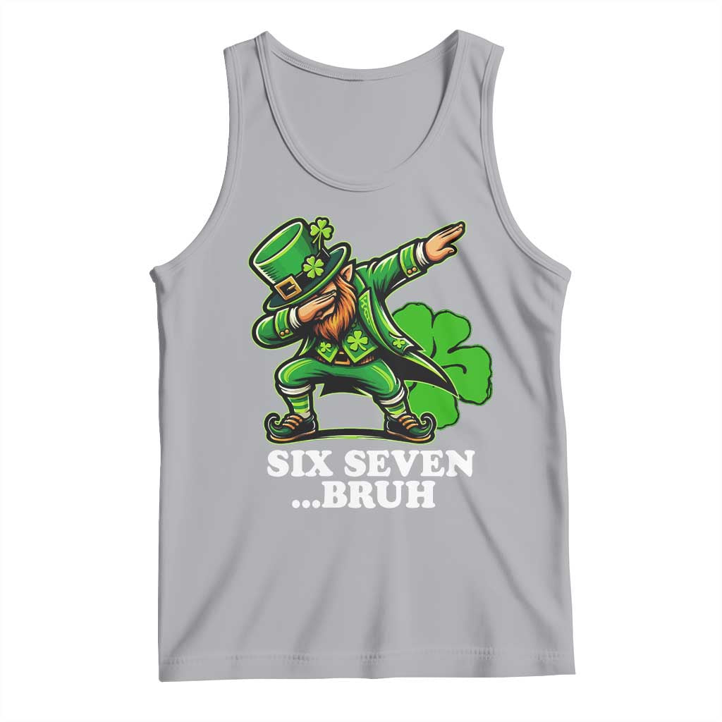St Patricks Day Six Seven Bruh Tank Top Leprechaun 67 Meme Irish Ireland Lucky Shamrocks TS10 Athletic Heather Print Your Wear