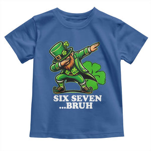 St Patricks Day Six Seven Bruh Toddler T Shirt Leprechaun 67 Meme Irish Ireland Lucky Shamrocks TS10 Royal Blue Print Your Wear