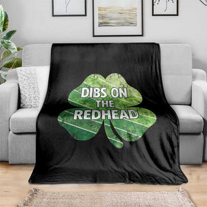 Funny Irish St Patricks Day Dibs On The Redhead Throw Blanket Retro Vintage Lucky Shamrock TS10 Print Your Wear