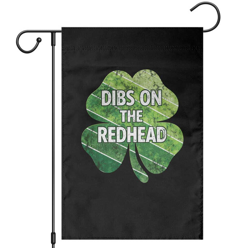 Funny Irish St Patricks Day Dibs On The Redhead Garden Flag Retro Vintage Lucky Shamrock TS10 Black Print Your Wear