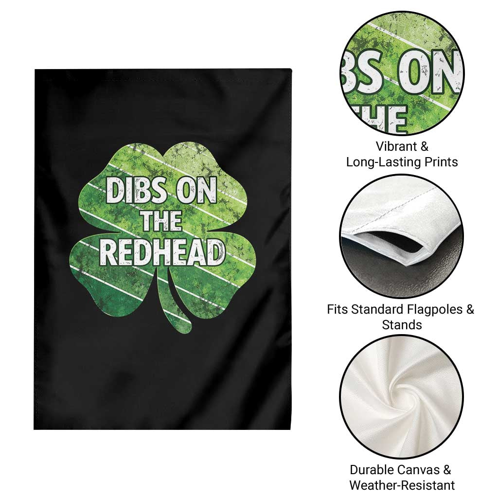 Funny Irish St Patricks Day Dibs On The Redhead Garden Flag Retro Vintage Lucky Shamrock TS10 Print Your Wear