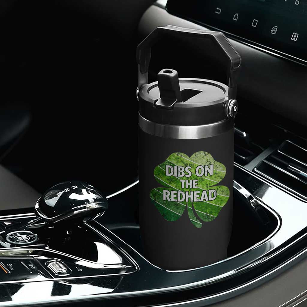 Funny Irish St Patricks Day Dibs On The Redhead Flip Straw Tumbler Retro Vintage Lucky Shamrock TS10 Print Your Wear