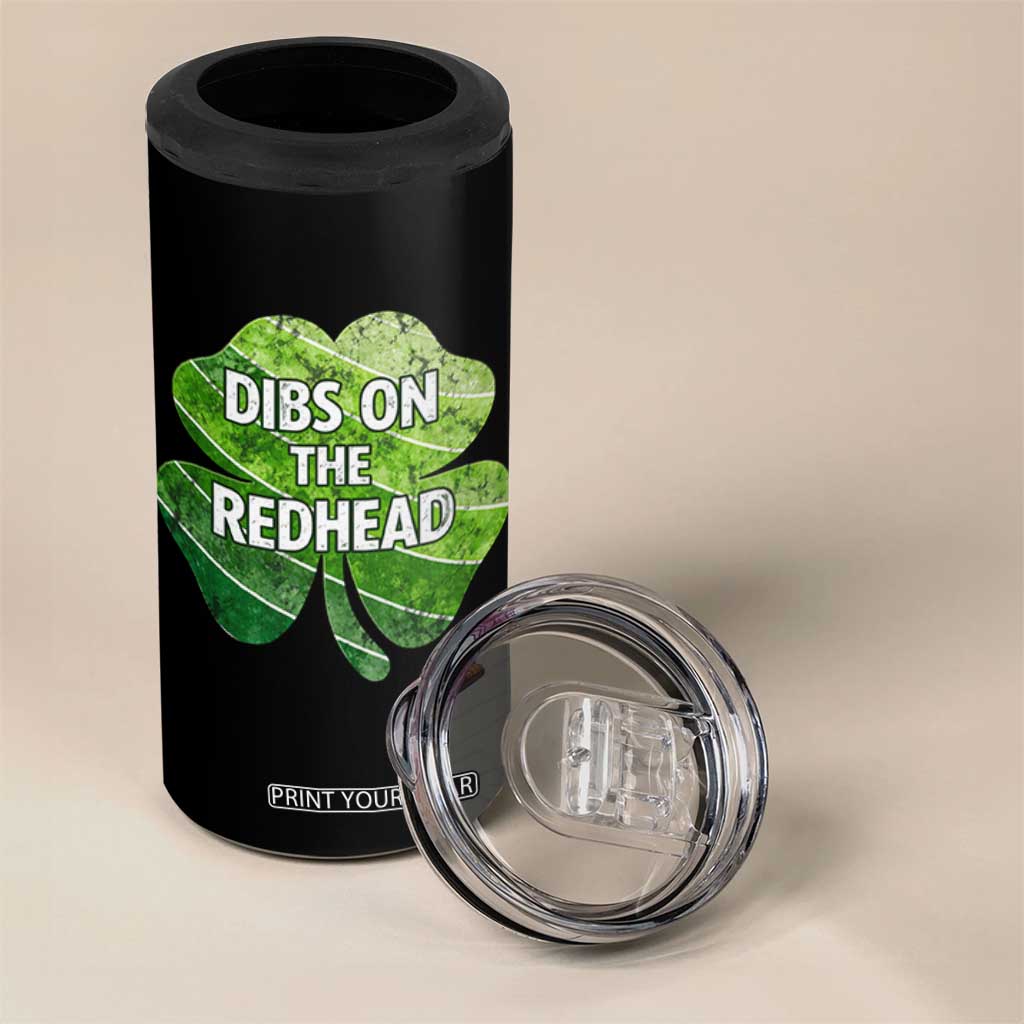 Funny Irish St Patricks Day Dibs On The Redhead 4 in 1 Can Cooler Tumbler Retro Vintage Lucky Shamrock TS10 Print Your Wear