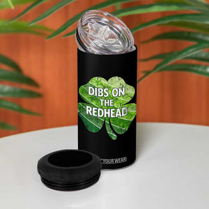 Funny Irish St Patricks Day Dibs On The Redhead 4 in 1 Can Cooler Tumbler Retro Vintage Lucky Shamrock TS10 Print Your Wear
