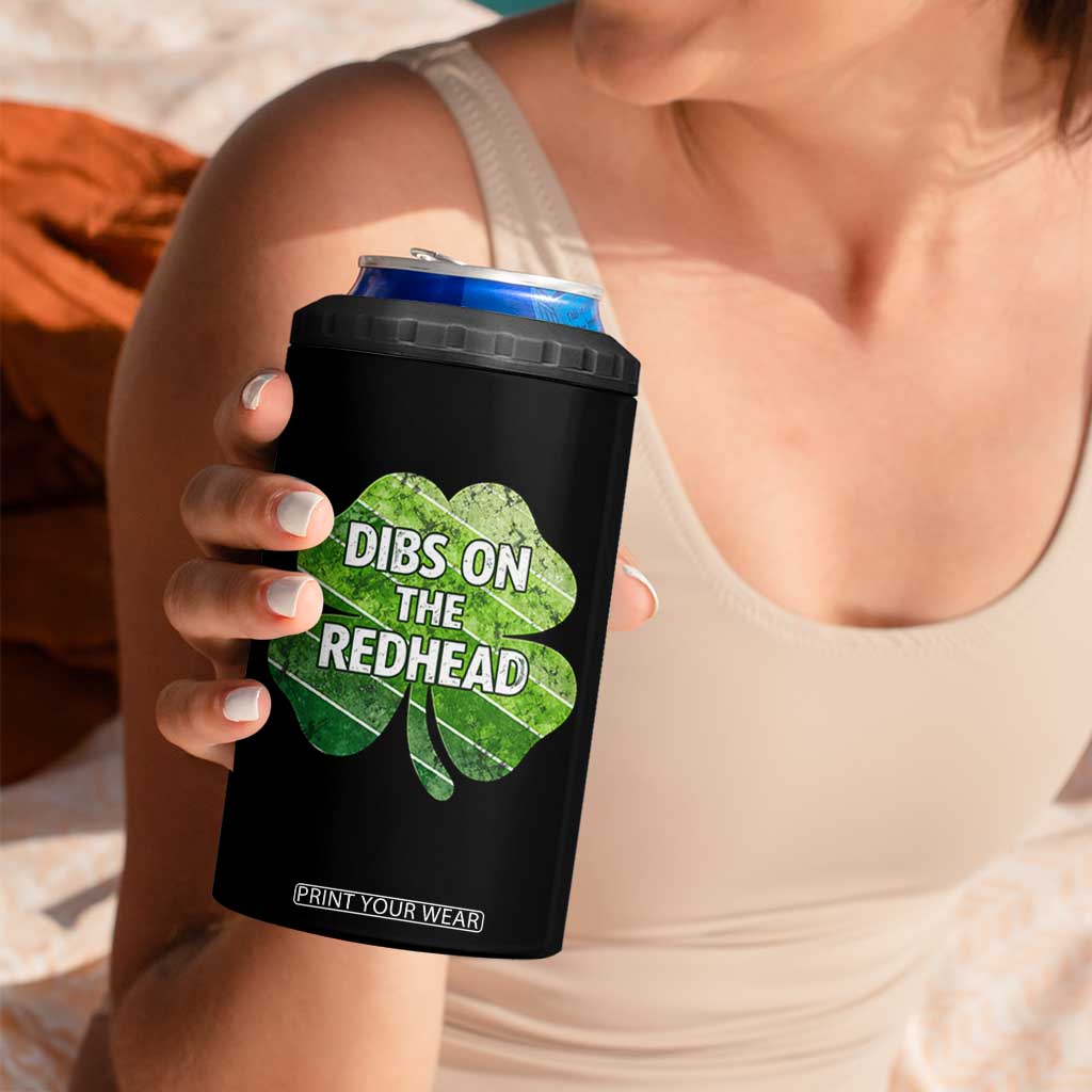 Funny Irish St Patricks Day Dibs On The Redhead 4 in 1 Can Cooler Tumbler Retro Vintage Lucky Shamrock TS10 Print Your Wear